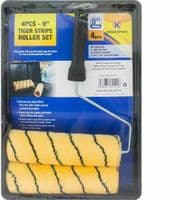 MARKSMAN TIGER 9" PAINT ROLLER SET DECORATING KIT WITH 2 SLEEVES TRAY ROLLER